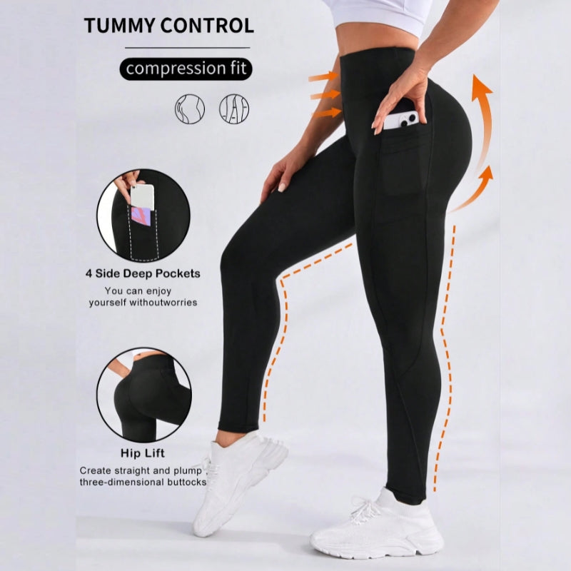 High Waist Thermal Lined Sports Leggings