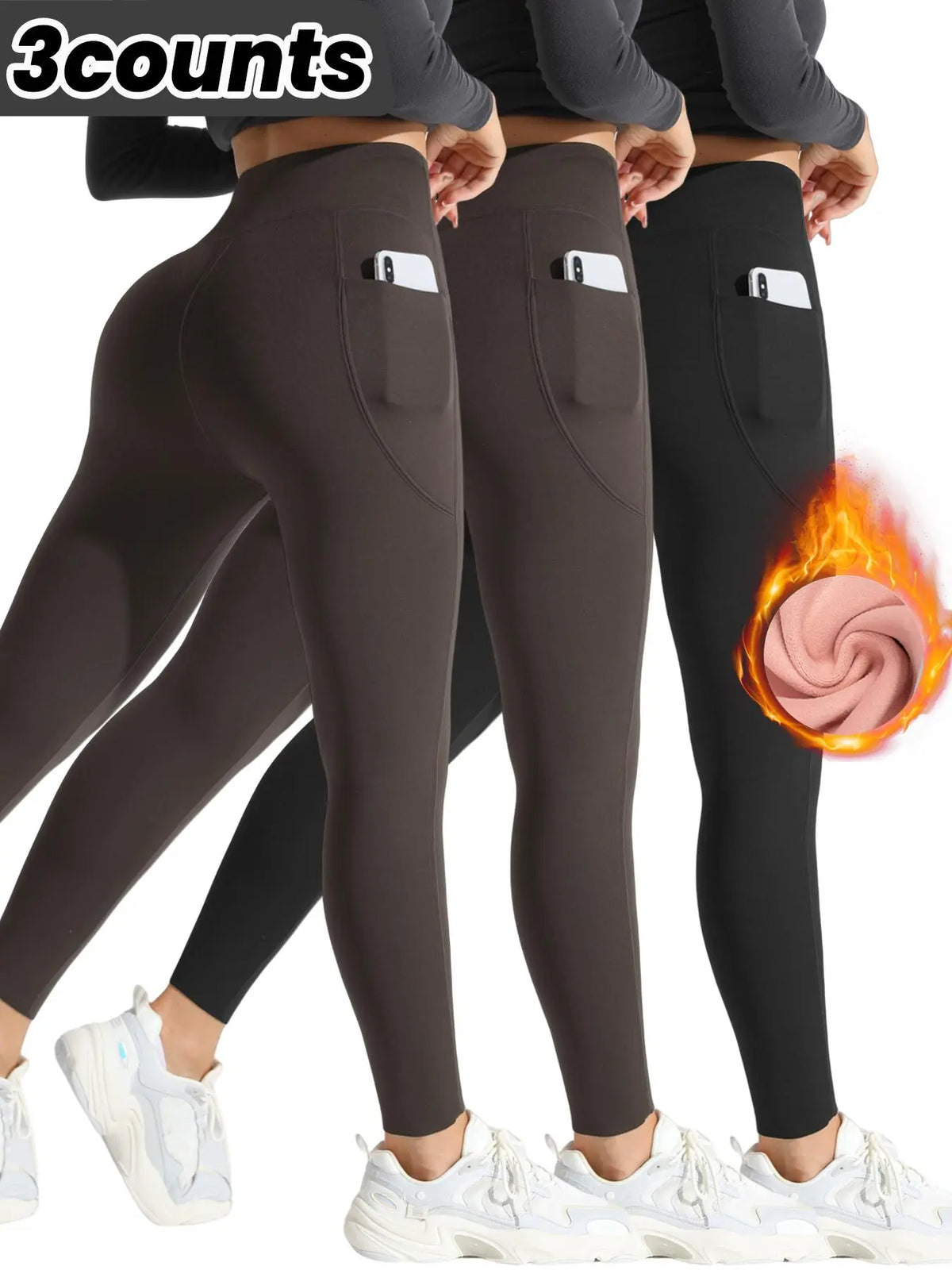 High Waist Thermal Lined Sports Leggings