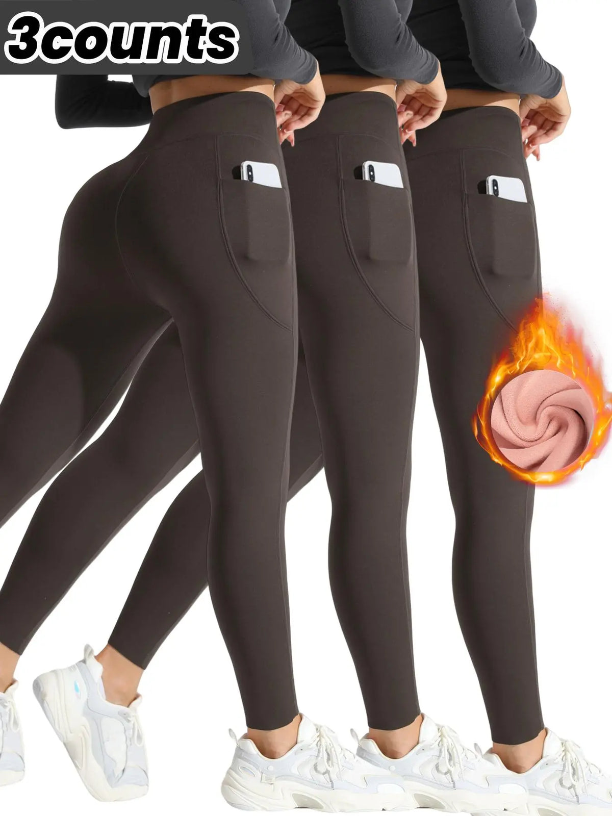 High Waist Thermal Lined Sports Leggings