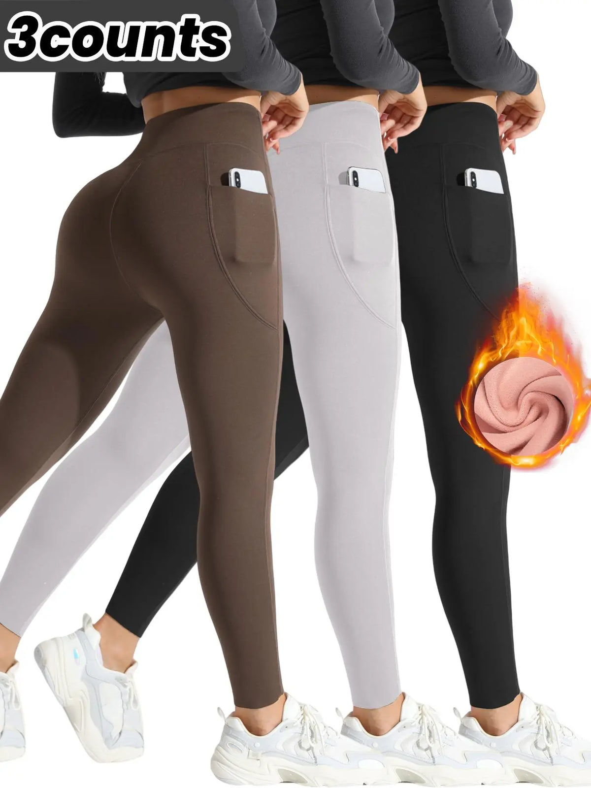 High Waist Thermal Lined Sports Leggings