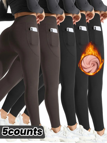 High Waist Thermal Lined Sports Leggings