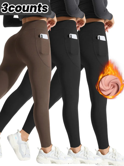 High Waist Thermal Lined Sports Leggings